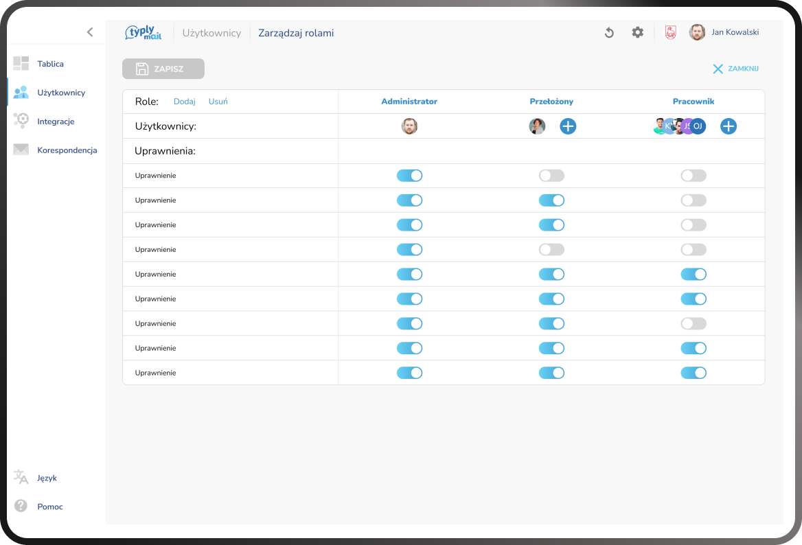 Typly Mail screen