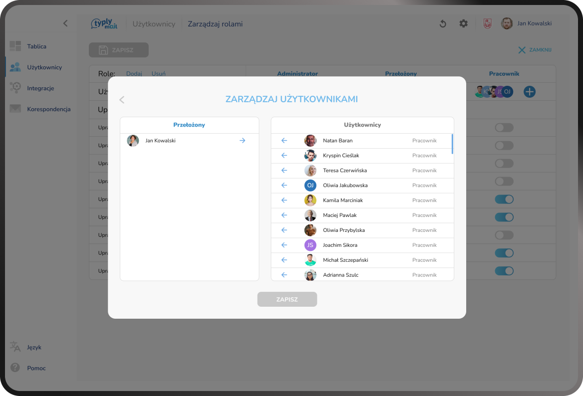 Typly Mail screen